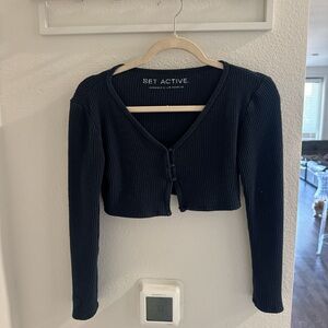 SET Active Dark Gray Textured Cardigan